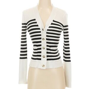 LOFT Monochrome Striped Cardigan